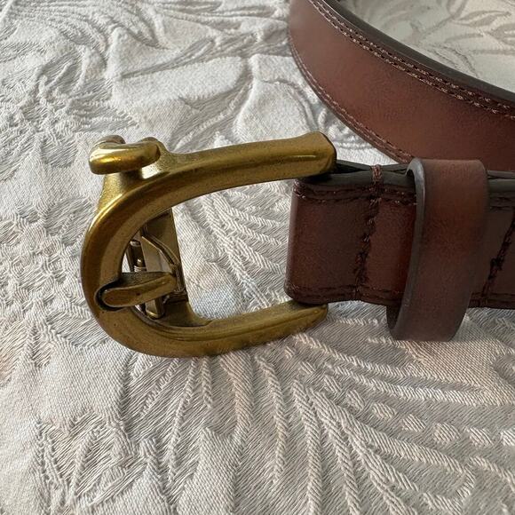 NO Holes Heavy Duty Automatic Buckle Belt Cognac Brown SzS Country Ranch Durable - Picture 3 of 10